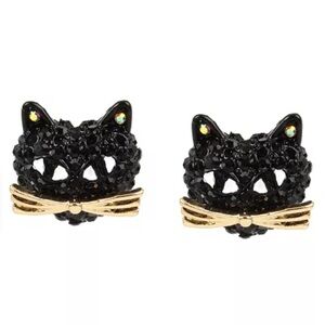 Betsey Johnson Pave cat stud earrings 🐈‍⬛